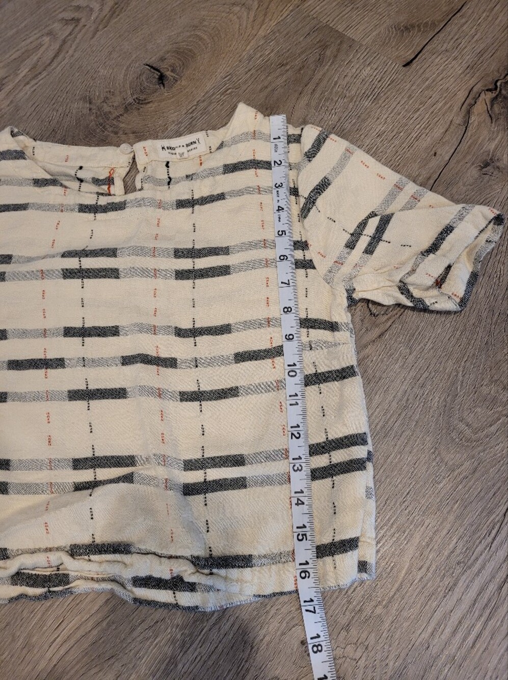 Bridge & Burn Leona Crop Plaid Top Alpenglow Stripe Modal Linen Size XS - Picture 8 of 9